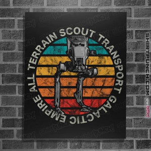 Shirts Posters / 4"x6" / Black Retro AT-ST Sun