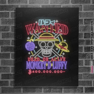 Shirts Posters / 4"x6" / Black Luffy Neon