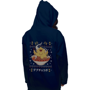 Shirts Pullover Hoodies, Unisex / Small / Navy Fat Chocobo Ramen Christmas Sweater