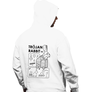 Secret_Shirts Pullover Hoodies, Unisex / Small / White The Trojan Rabbit