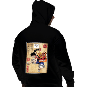 Secret_Shirts Pullover Hoodies, Unisex / Small / Black Straw Hat Captain Woodblock