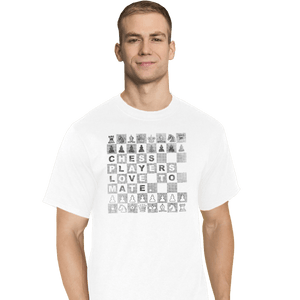 Shirts T-Shirts, Tall / Large / White Chess Players Love to Mate