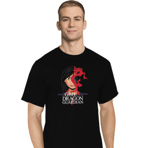 Shirts T-Shirts, Tall / Large / Black The Girl With The Dragon Guardian