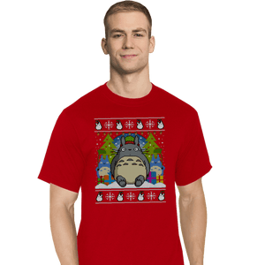 Secret_Shirts T-Shirts, Tall / Large / Red Festive Forest Fun