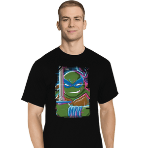 Daily_Deal_Shirts T-Shirts, Tall / Large / Black Glitch Leonardo