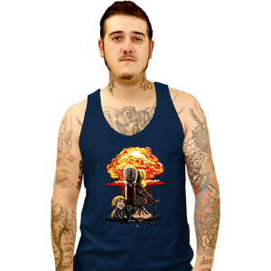 Secret_Shirts Tank Top, Unisex / Small / Navy Martians Gazing at the Moon