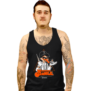 Secret_Shirts Tank Top, Unisex / Small / Black Woodwork Orange