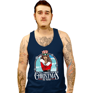 Secret_Shirts Tank Top, Unisex / Small / Navy All I Want For Christmas