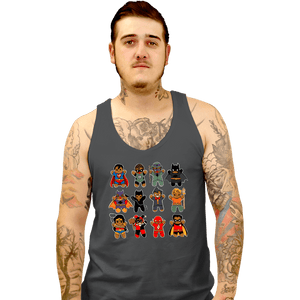 Daily_Deal_Shirts Tank Top, Unisex / Small / Charcoal Gingerbread Heroes and Villains