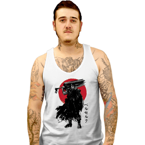 Daily_Deal_Shirts Tank Top, Unisex / Small / White Black Swordsman Sumi-e