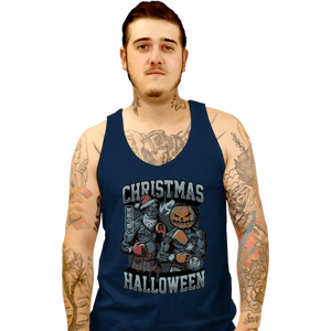 Secret_Shirts Tank Top, Unisex / Small / Navy Christmas VS Halloween