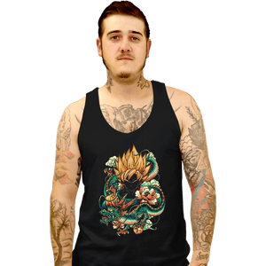 Secret_Shirts Tank Top, Unisex / Small / Black Colorful Dragon.