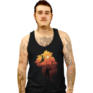 Shirts Tank Top, Unisex / Small / Black Bloodhound Sunset