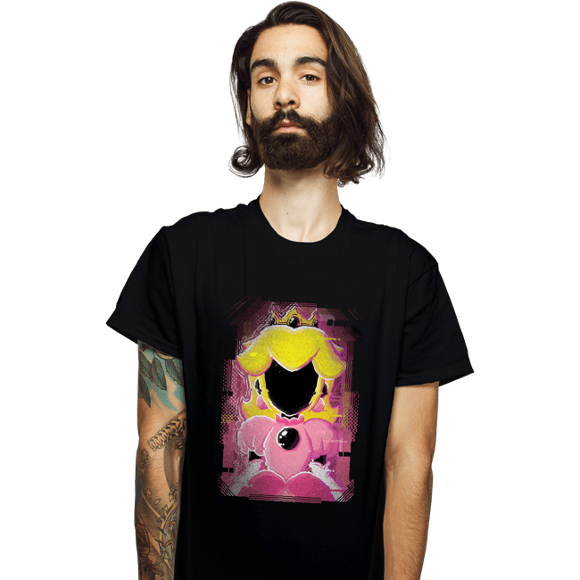 Shirts T-Shirts, Unisex / Small / Black Peach Glitch