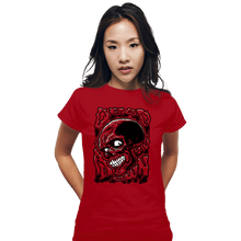 Load image into Gallery viewer, Daily_Deal_Shirts Fitted Shirts, Woman / Small / Red Dead By Dawn Skull
