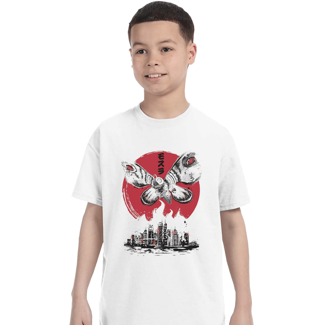 Shirts T-Shirts, Youth / XL / White Giant Moth Attack Sumi-e