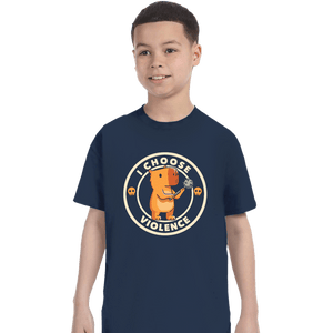 Secret_Shirts T-Shirts, Youth / XS / Navy Capybara Violence