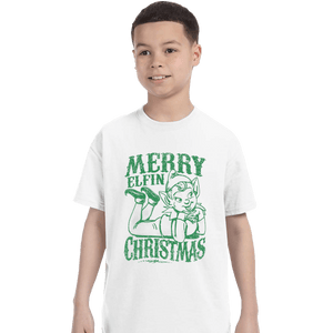 Shirts T-Shirts, Youth / XL / White Merry Elfin Christmas
