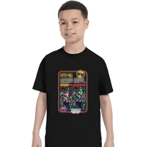 Secret_Shirts T-Shirts, Youth / XS / Black Neon Mario Plumber