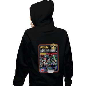 Secret_Shirts Zippered Hoodies, Unisex / Small / Black Neon Mario Plumber