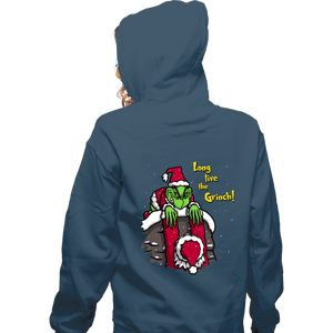 Secret_Shirts Zippered Hoodies, Unisex / Small / Indigo Blue Long Live The Grinch!