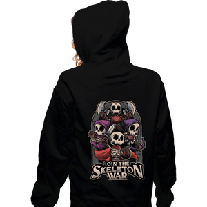 Secret_Shirts Zippered Hoodies, Unisex / Small / Black Skeleton War