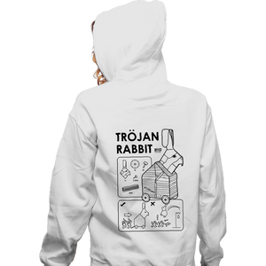 Secret_Shirts Zippered Hoodies, Unisex / Small / White The Trojan Rabbit