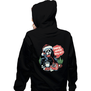 Secret_Shirts Zippered Hoodies, Unisex / Small / Black Ghostface Santa