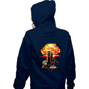 Secret_Shirts Zippered Hoodies, Unisex / Small / Navy Martians Gazing at the Moon