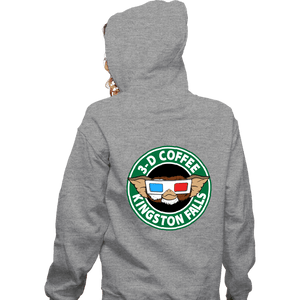 Secret_Shirts Zippered Hoodies, Unisex / Small / Sports Grey Kingston Falls 3D Coffee