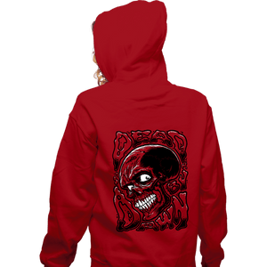 Daily_Deal_Shirts Zippered Hoodies, Unisex / Small / Red Dead By Dawn Skull