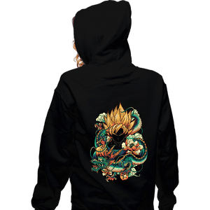 Secret_Shirts Zippered Hoodies, Unisex / Small / Black Colorful Dragon.