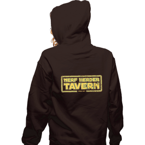 Secret_Shirts Zippered Hoodies, Unisex / Small / Dark Chocolate Nerf Herder Tavern!