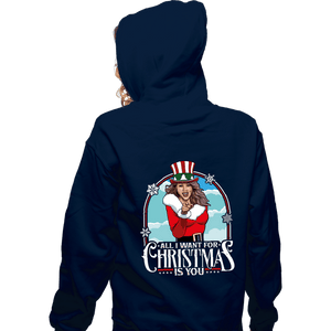 Secret_Shirts Zippered Hoodies, Unisex / Small / Navy All I Want For Christmas