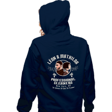 Load image into Gallery viewer, Secret_Shirts Zippered Hoodies, Unisex / Small / Navy Leon Mathilda Professional Cleaners
